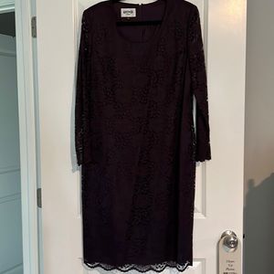 Kasper Lace Dress. Deep Purple. Size 16.